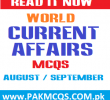 World Current Affairs MCQS of August / September