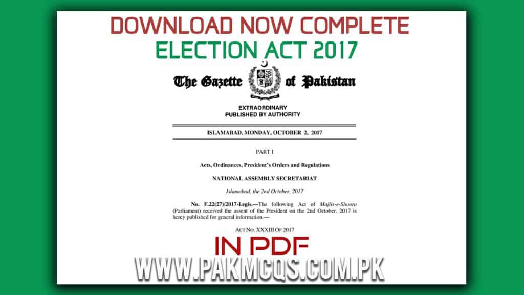 Complete Election Act 2017 file in PDF