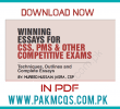 Download Winning Essays by Mureed Hussain Jasra free PDF
