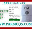 FIA CAPSULE, FIA MCQS in PDF 2021